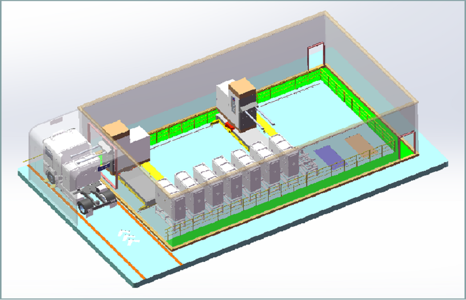 Side-fork heavy truck battery swap station