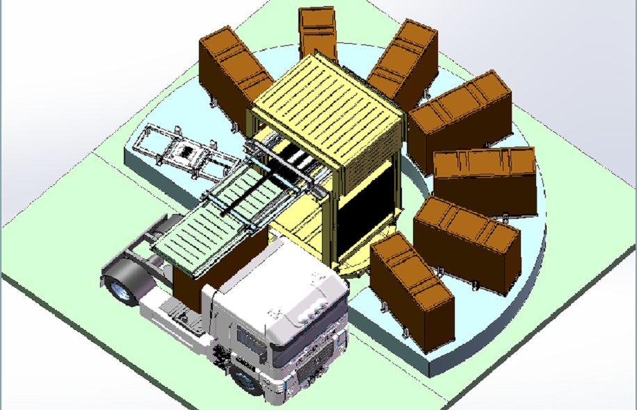 Rotary transfer heavy truck swap station